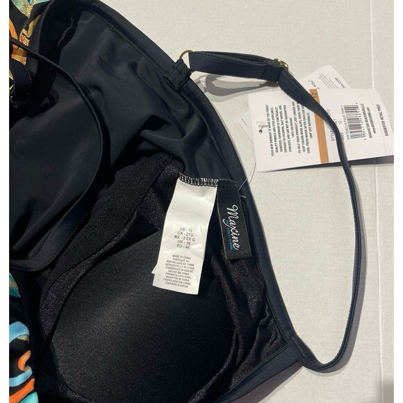 Maxine of Hollywood Watercolor Expressions Faux Tankini One Piece Size 12 New - Picture 5 of 6